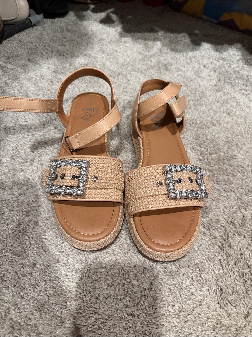 art class Tan Jeweled Buckle Women’s Sandals